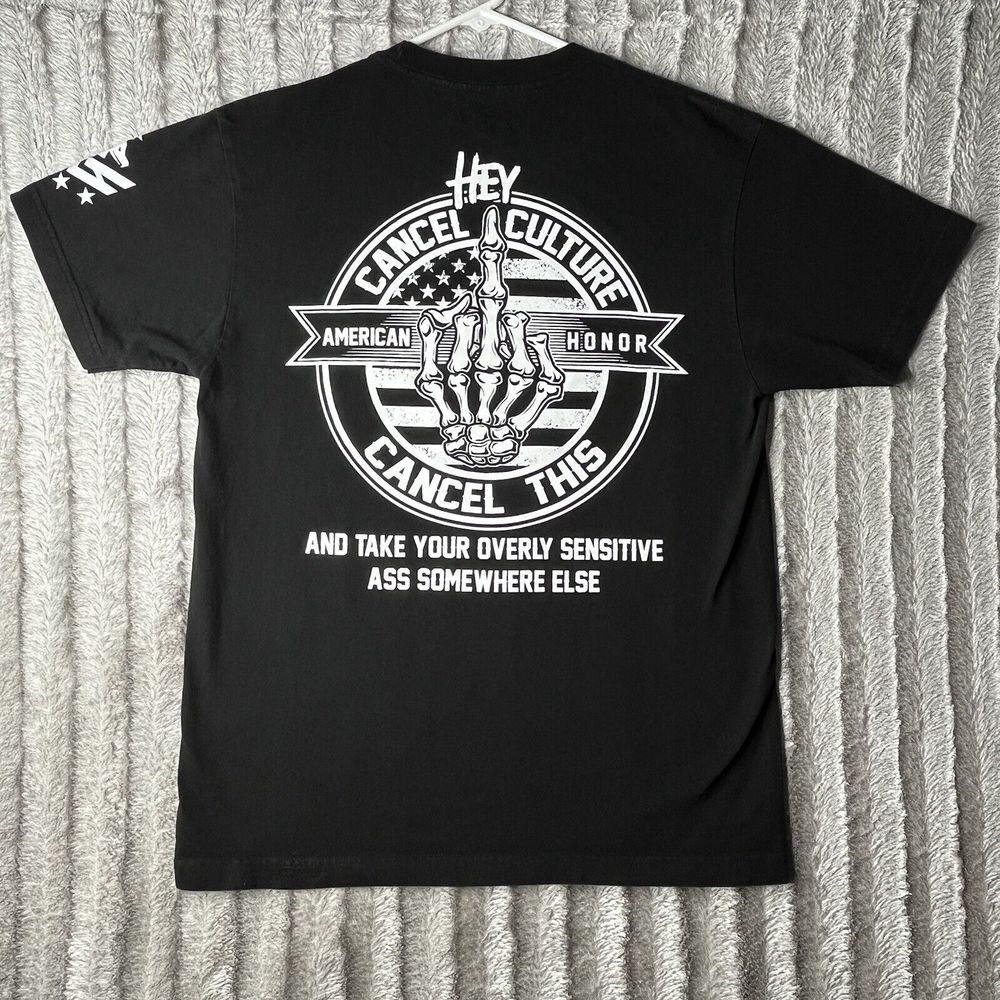 American‎ Honor Cancel This T-shirt Mens L Cancel Culture USA Black